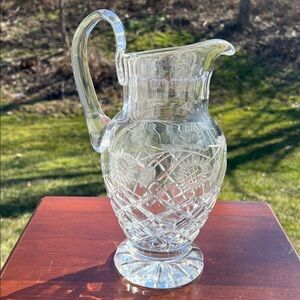 Vintage Antique Rogaska Hand Cut Crystal Pitcher Gallia Studio Crafted Glass